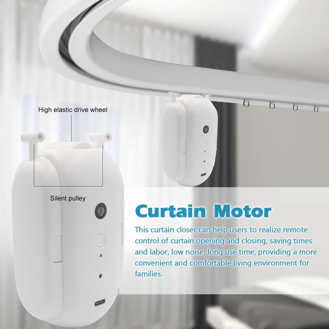 Smart Robot Curtain Driver for Roman Rod