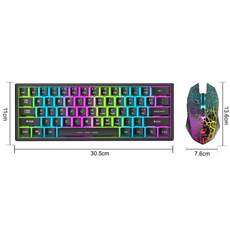 Rainbow Backlit Wireless Gaming Keyboard Mouse and Mat Combo Set_0