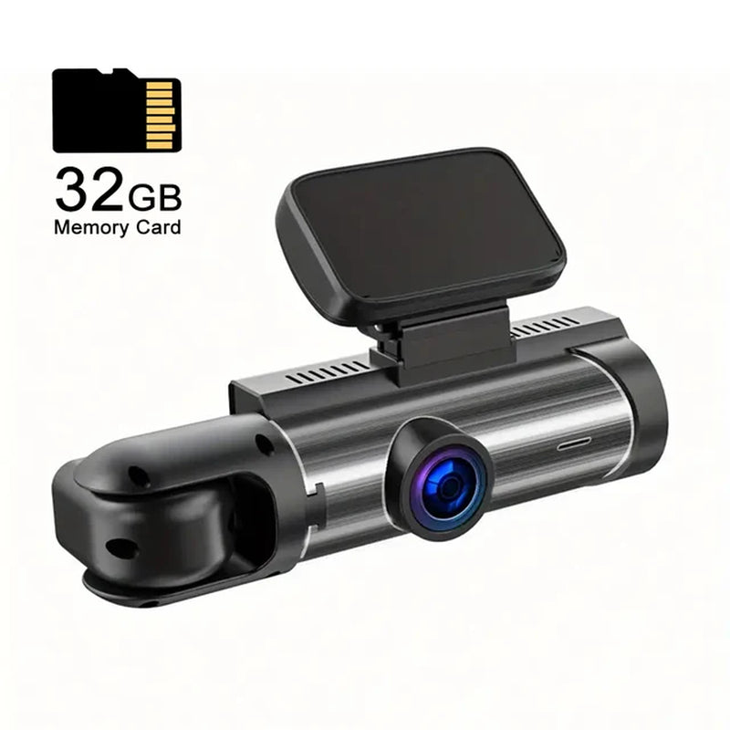 "Ultimate Dual Camera Dash Cam: 1080P Front & Interior Car Camera with Night Vision and Loop Recording"