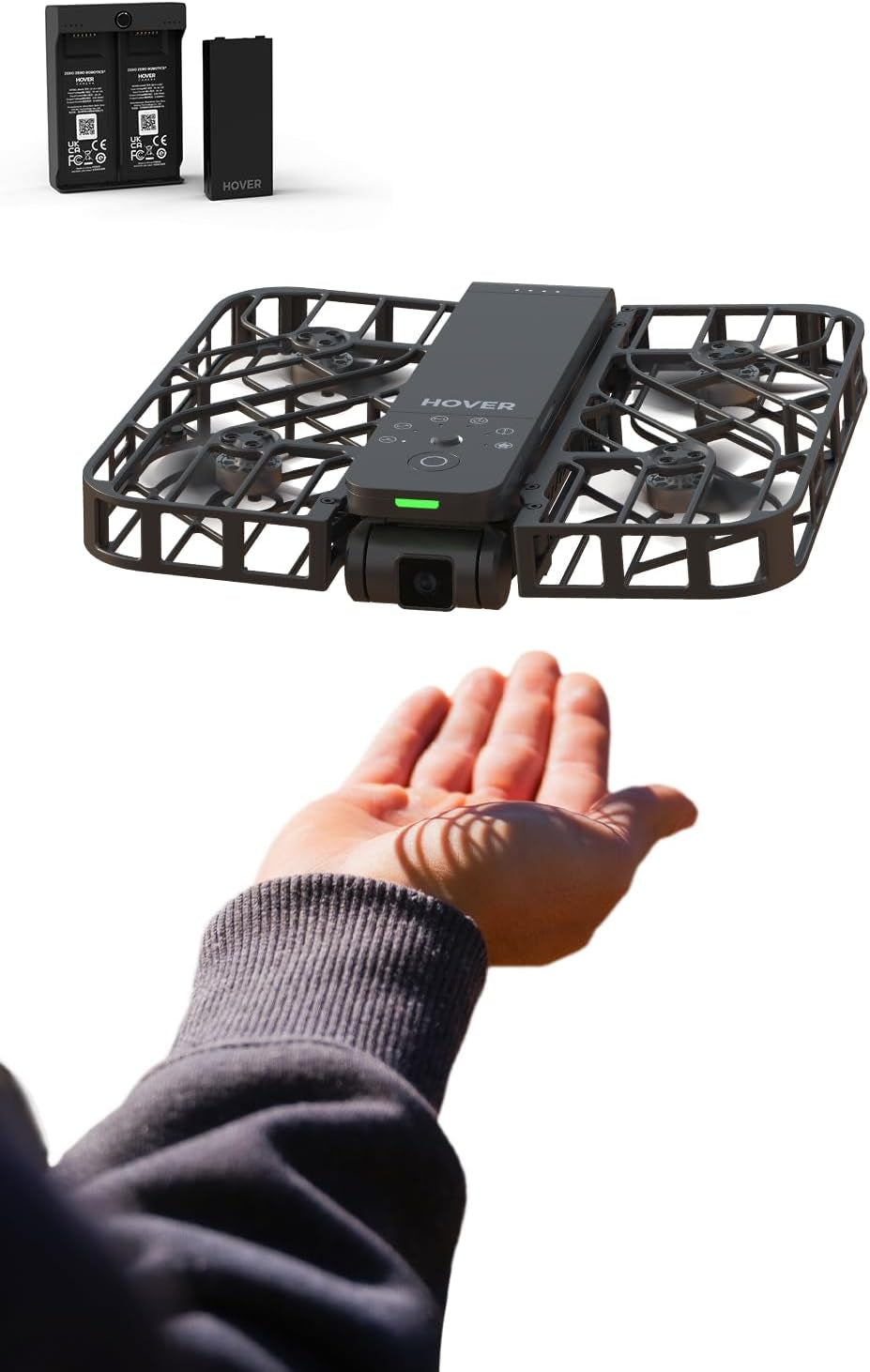 X1 Self-Flying Camera, Pocket-Sized Drone HDR Video Capture, Palm Takeoff, Intelligent Flight Paths, Follow-Me Mode, Foldable Action Camera with Hands-Free Control Black (Combo)