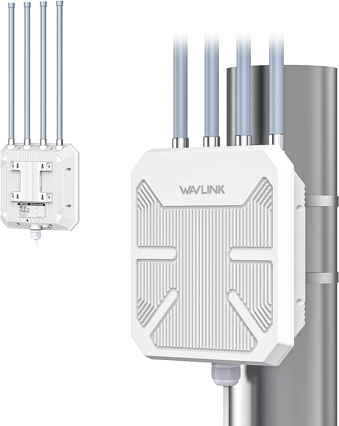 Wi-Fi 6 Outdoor Mesh Router/Ap/Repeater, AX1800 Dual Band 2.4G+5G Long Range Outdoor Wifi Mesh Extender with Poe/4X8Dbi High-Gain Antennas/Ip67 Weatherproof Enclosure/Signal Booster Amplifier