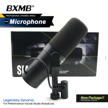 Professional SM7B Dynamic Microphone Selectable Frequency Response Cardioid Mic for Studio Recording Performance Live Vocals