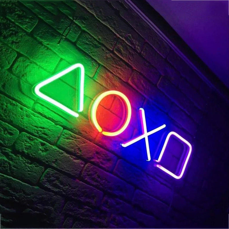 Gamer Led Sign Neon Led Sign Good Vibes Wall Decor Gaming Room Decoration Gamezone Night Light Home Party Wedding Decoration