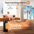 Hilife Space Heater for Indoor Use, 1500W Fast Ceramic Heating, 15.6