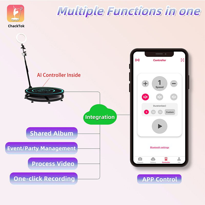 "Ultimate 360 Photo Booth: Capture Every Angle at Events and Parties with Rotating Camera - Fast Shipping from Overseas Warehouses!"