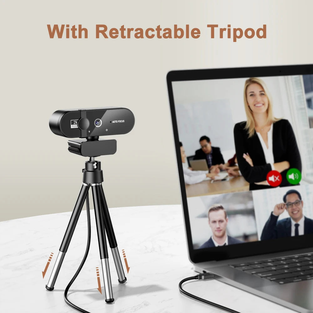 "Crystal Clear Autofocus Webcam with Microphone - Full HD 1080P Streaming for PC and Laptop"