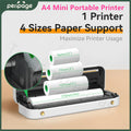 Peripage A4 Continuous Thermal Printer Wireless Printer PDF Webpage Contract Picture Printers Thermal Paper No Need Ink or Toner