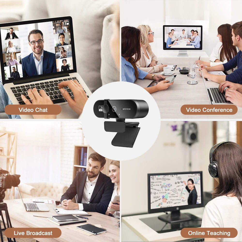 "Crystal Clear Autofocus Webcam with Microphone - Full HD 1080P Streaming for PC and Laptop"